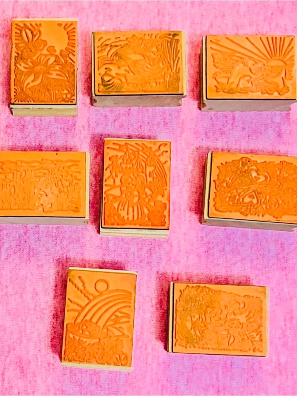 Pretty RARE 8pc Detailed Stamp Set - Picture 10 of 11